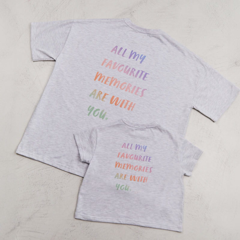 Mini favourite memories t-shirt in grey marl