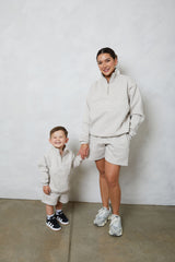 Mini soulmates half zip sweatshirt in clay