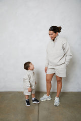 Mini soulmates half zip sweatshirt in clay