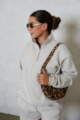 Soulmates half zip sweatshirt in clay