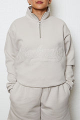 Soulmates half zip sweatshirt in clay