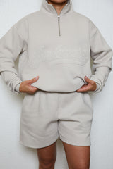 Soulmates half zip sweatshirt in clay