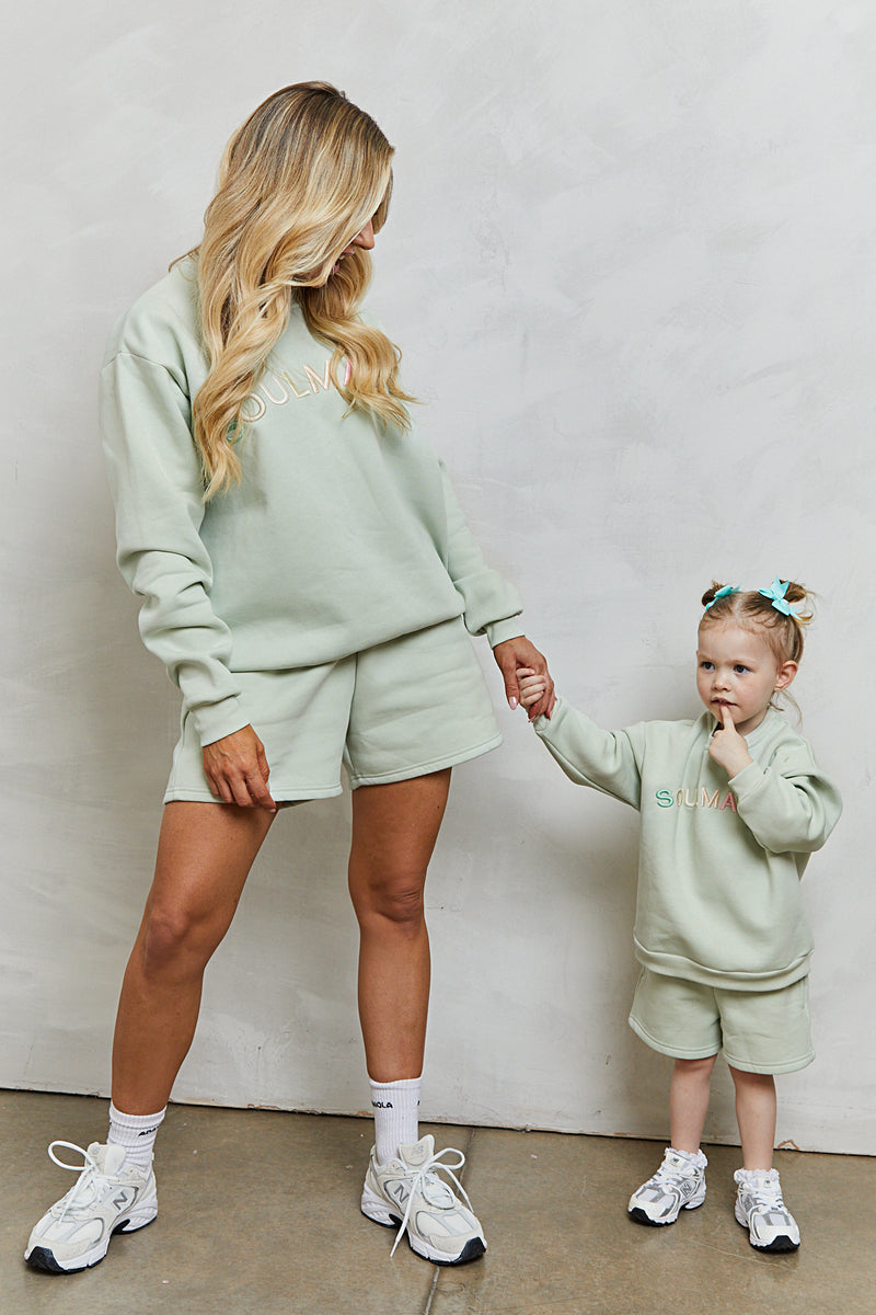 Mini soulmates sweatshirt in pistachio