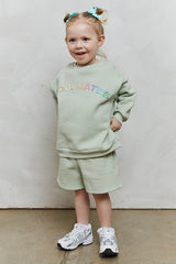 MINI JOGGER SHORTS IN PISTACHIO