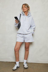 Soulmates half zip hoodie in grey marl