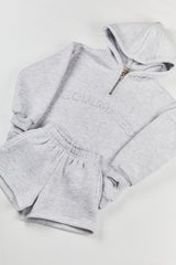 Mini soulmates half zip hoodie in grey marl