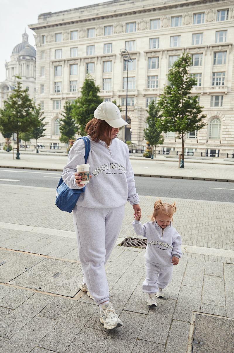 Mini joggers in light grey marl