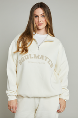 Soulmates funnel neck zip sweatshirt