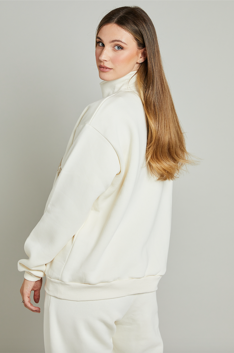 Soulmates funnel neck zip sweatshirt