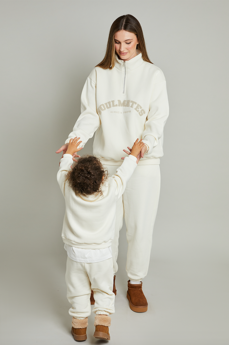 Soulmates funnel neck zip sweatshirt