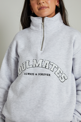 Soulmates funnel neck zip sweatshirt