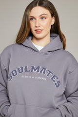 Soulmates hoodie in charcoal grey