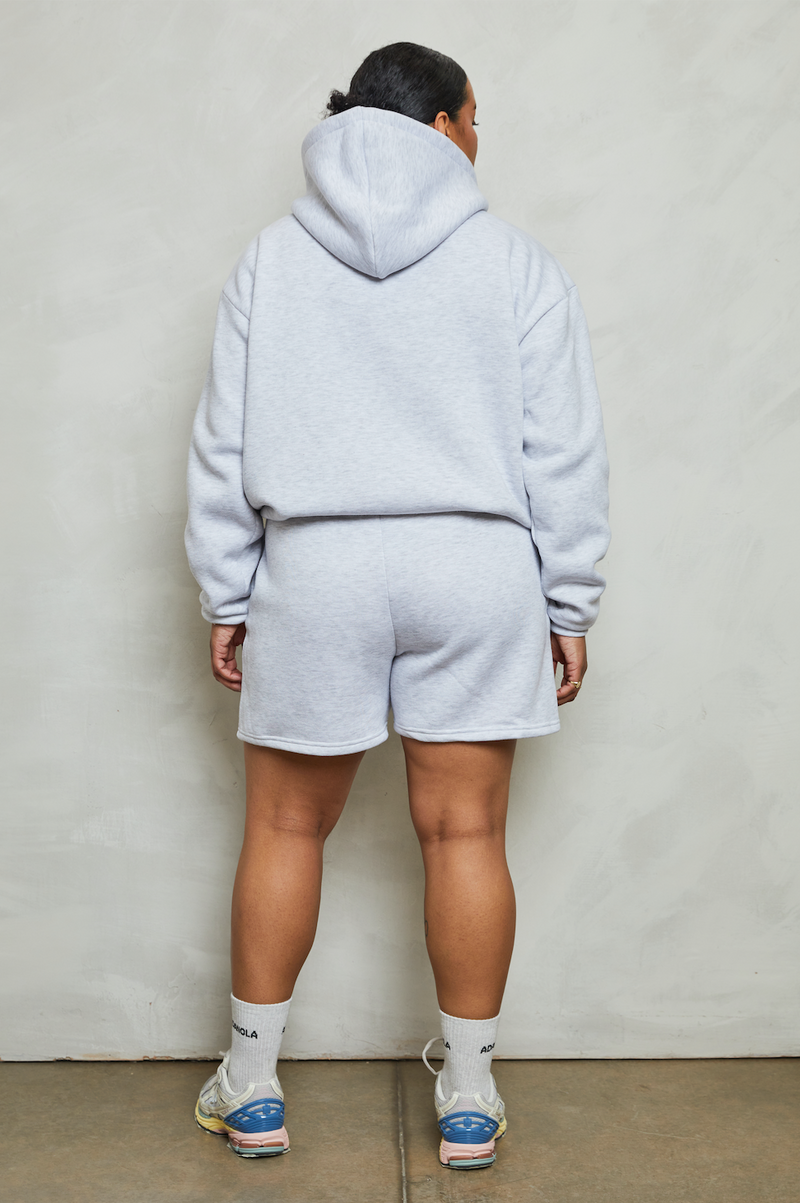 Soulmates half zip hoodie in grey marl