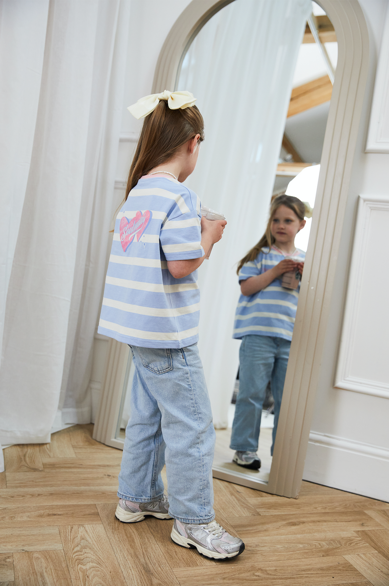 Mini soulmates stripe t-shirt in blue