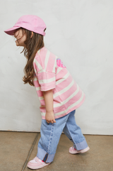 Mini soulmates stripe t-shirt in pink