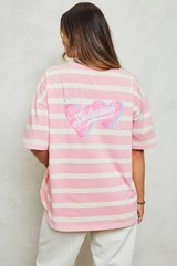 Soulmates striped t-shirt in pink