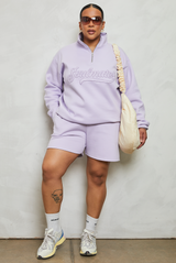 Soulmates half zip sweatshirt in lilac