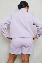 Soulmates half zip sweatshirt in lilac