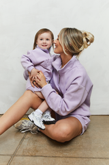 Soulmates half zip sweatshirt in lilac