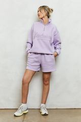 Soulmates half zip sweatshirt in lilac