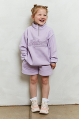 Mini soulmates half zip sweatshirt in lilac