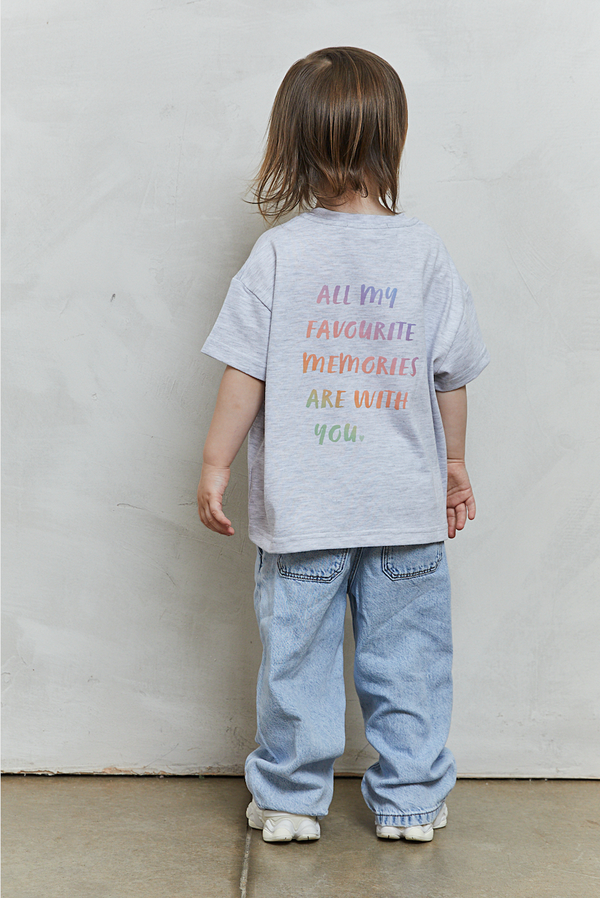 Mini favourite memories t-shirt in grey marl