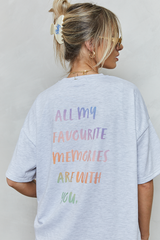 Favourite memories t-shirt in grey marl