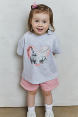 Mini bunny t-shirt in grey marl