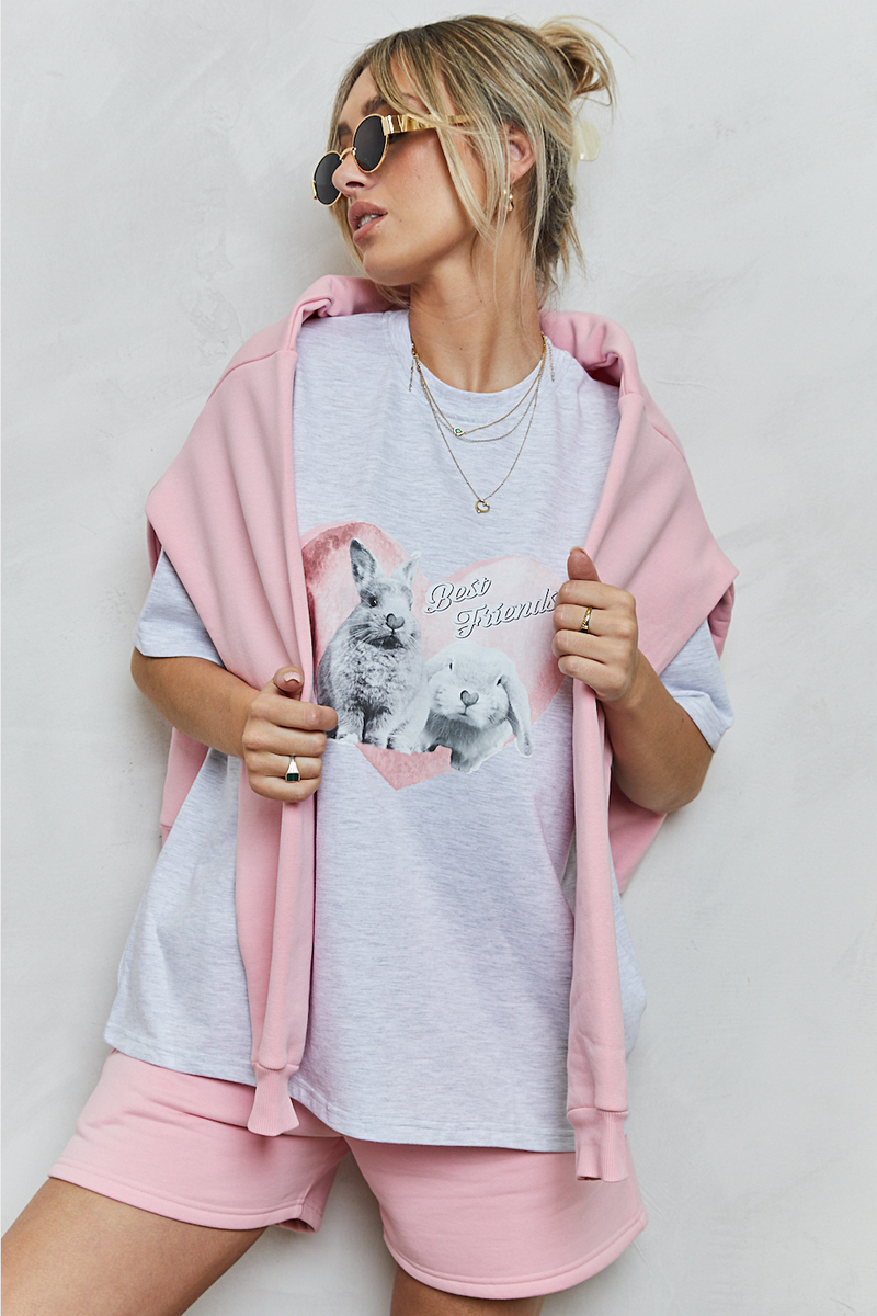 Bunny t-shirt in grey marl