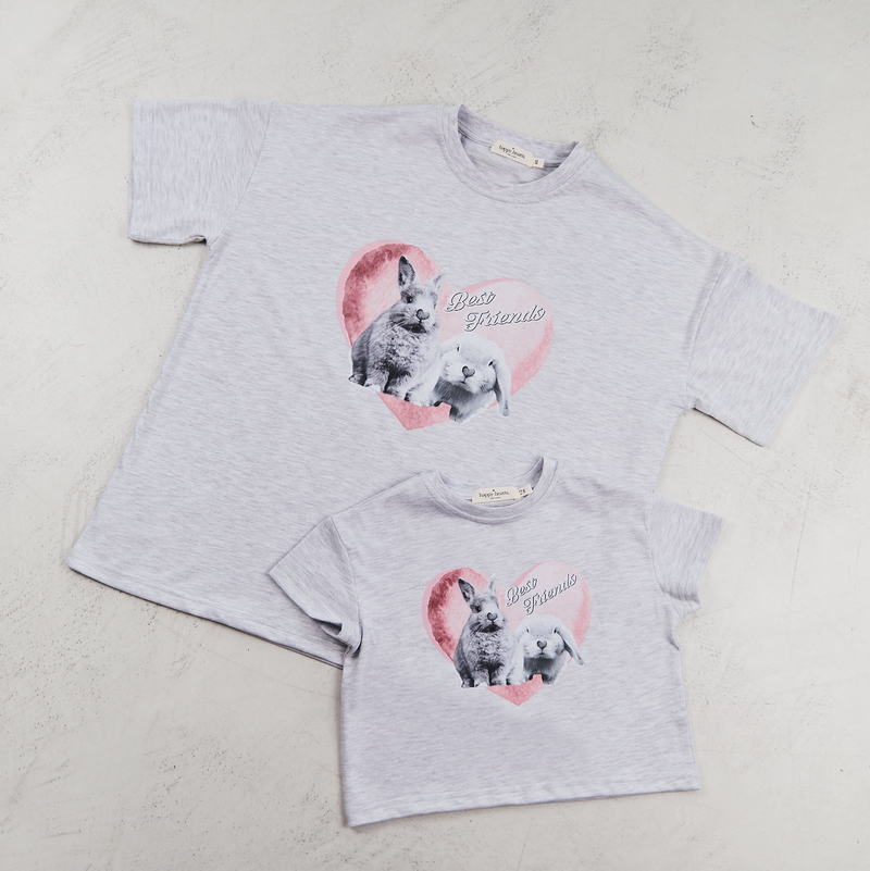 Mini bunny t-shirt in grey marl