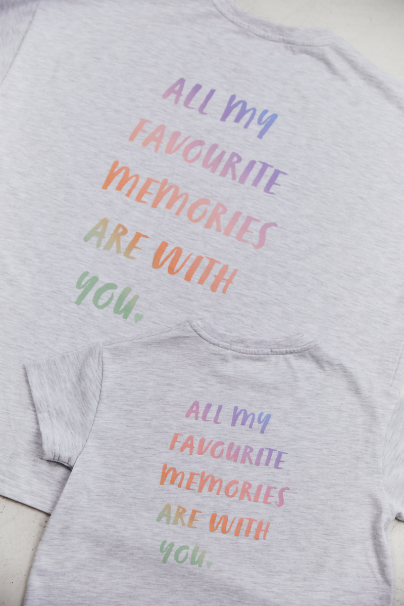 Favourite memories t-shirt in grey marl