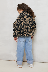 MINI TEDDY FLEECE ZIP JACKET IN LEOPARD PRE ORDER