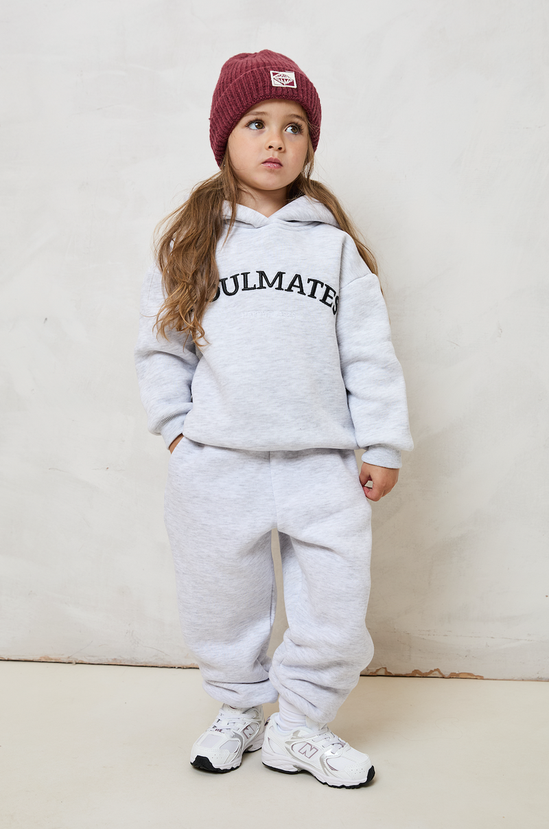 MINI SOULMATES HOODIE IN GREY MARL PRE ORDER