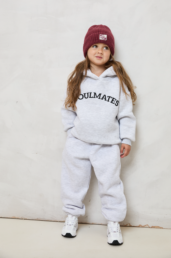 MINI SOULMATES HOODIE IN GREY MARL