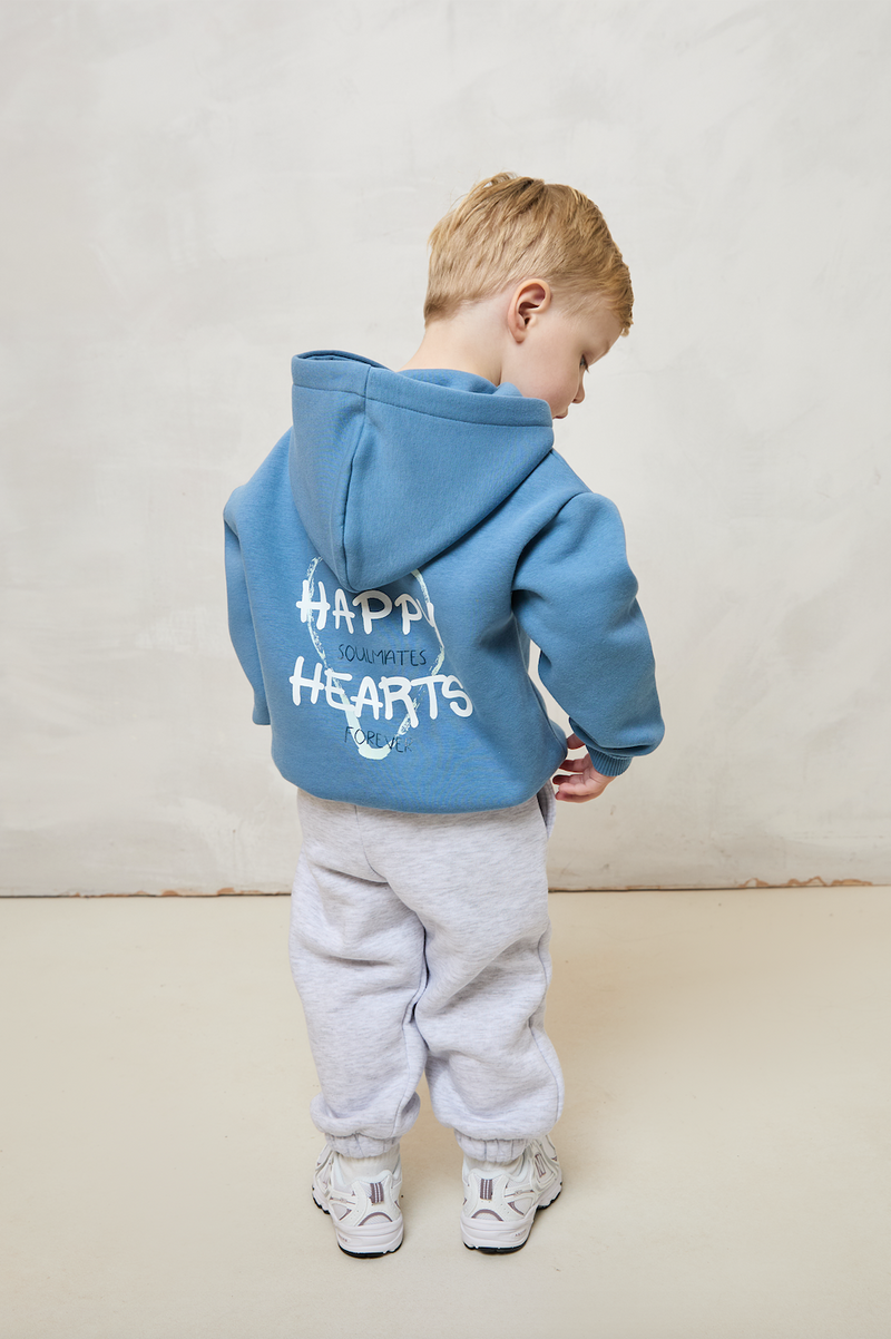 MINI HAPPY HEARTS HOODIE IN BLUE