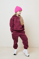 MINI JOGGERS IN CHERRY