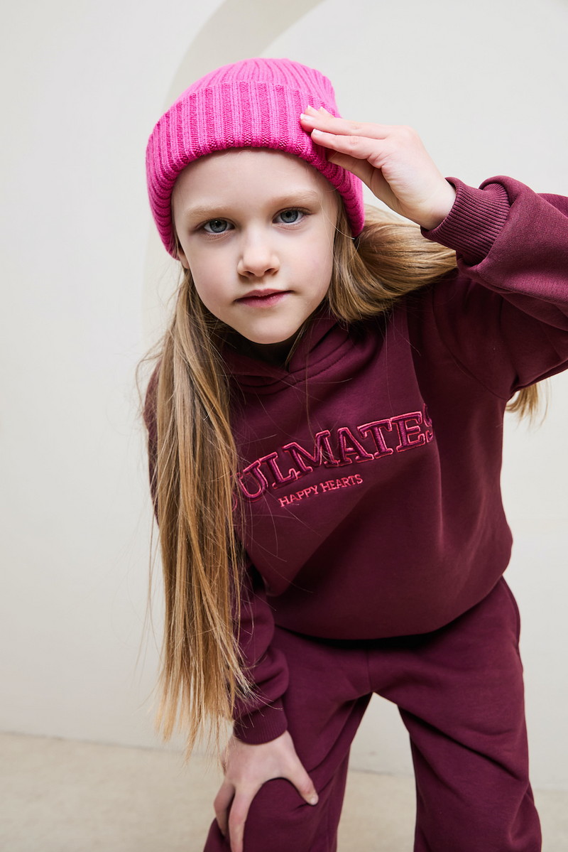 MINI SOULMATES HOODIE IN CHERRY