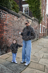 MINI TEDDY FLEECE ZIP JACKET IN LEOPARD PRE ORDER