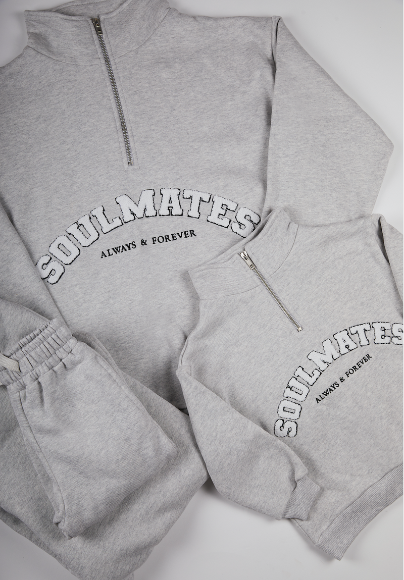 Soulmates funnel neck zip sweatshirt